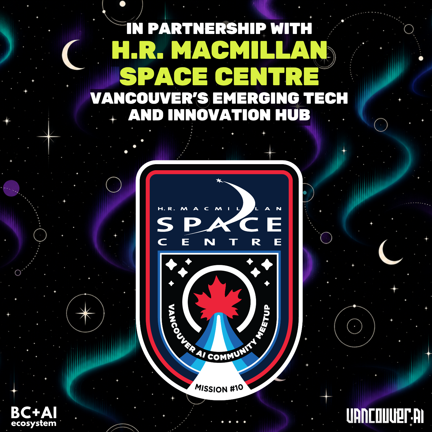 Partner card for H.R. MacMillan Space Centre, Vancouver's emerging tech and innovation hub.